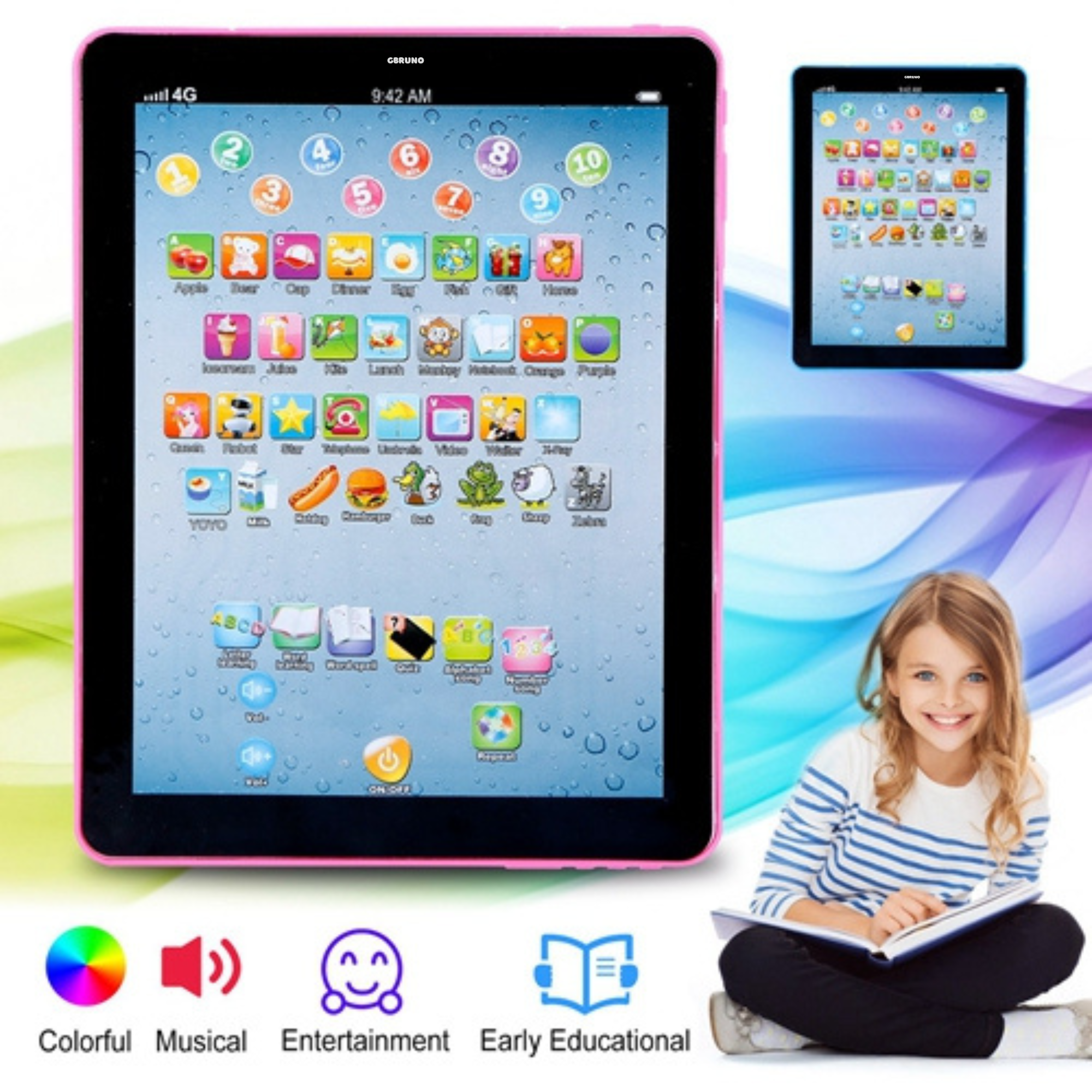 Baby Learning Tablet Educational Mini Pads Toys Touch Learn Toddler Tablet For ABC Numbers Words Gift For Boys Girls Aged 1-6 Year Old Kids