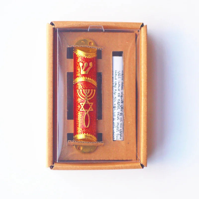 Messianic Mezuzah engraved and ornamented with Laser Mezuza Jewish Mezuzah