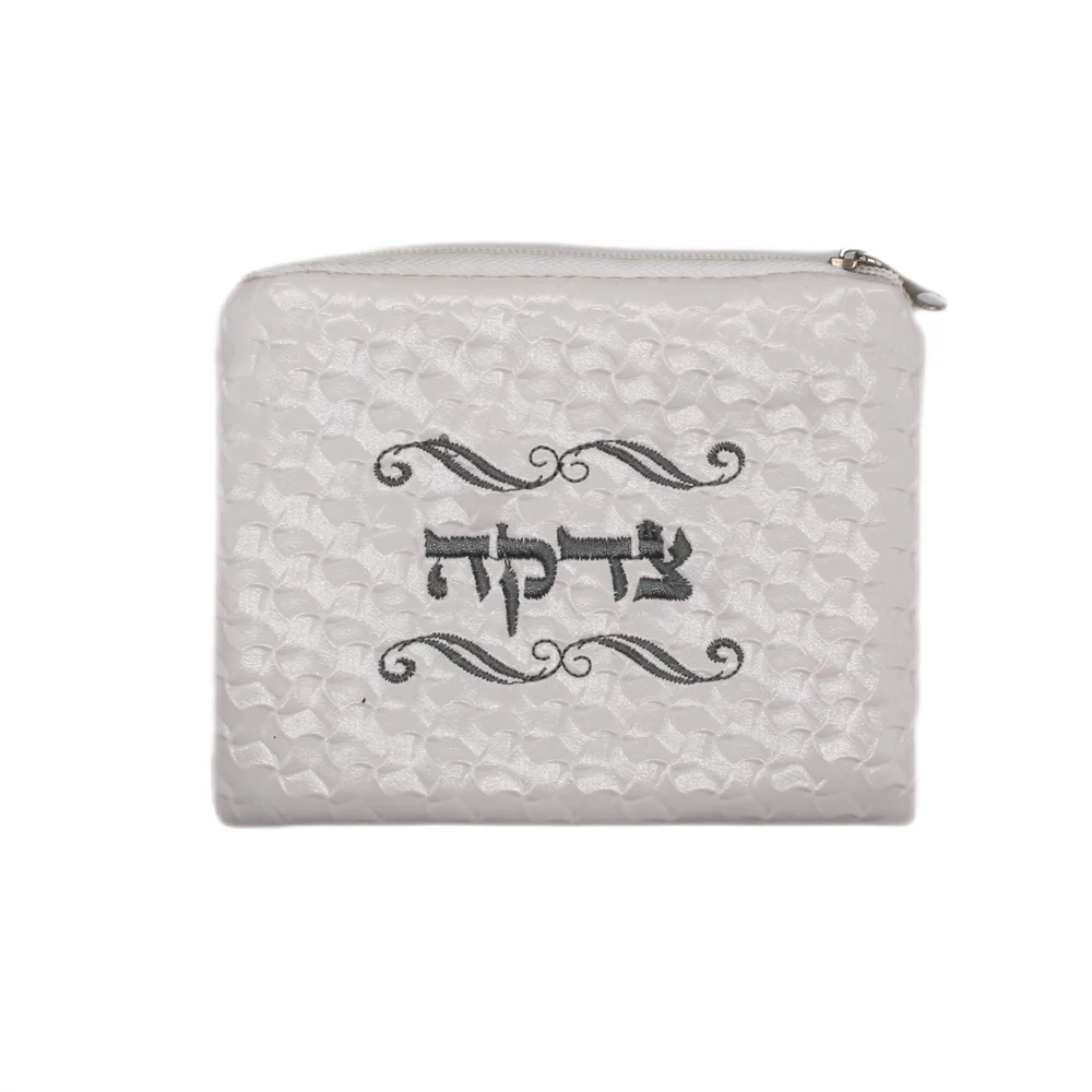 Jewish Mini Wallet Bag Women Men Coin Purse Pu Hebrew Embroidery