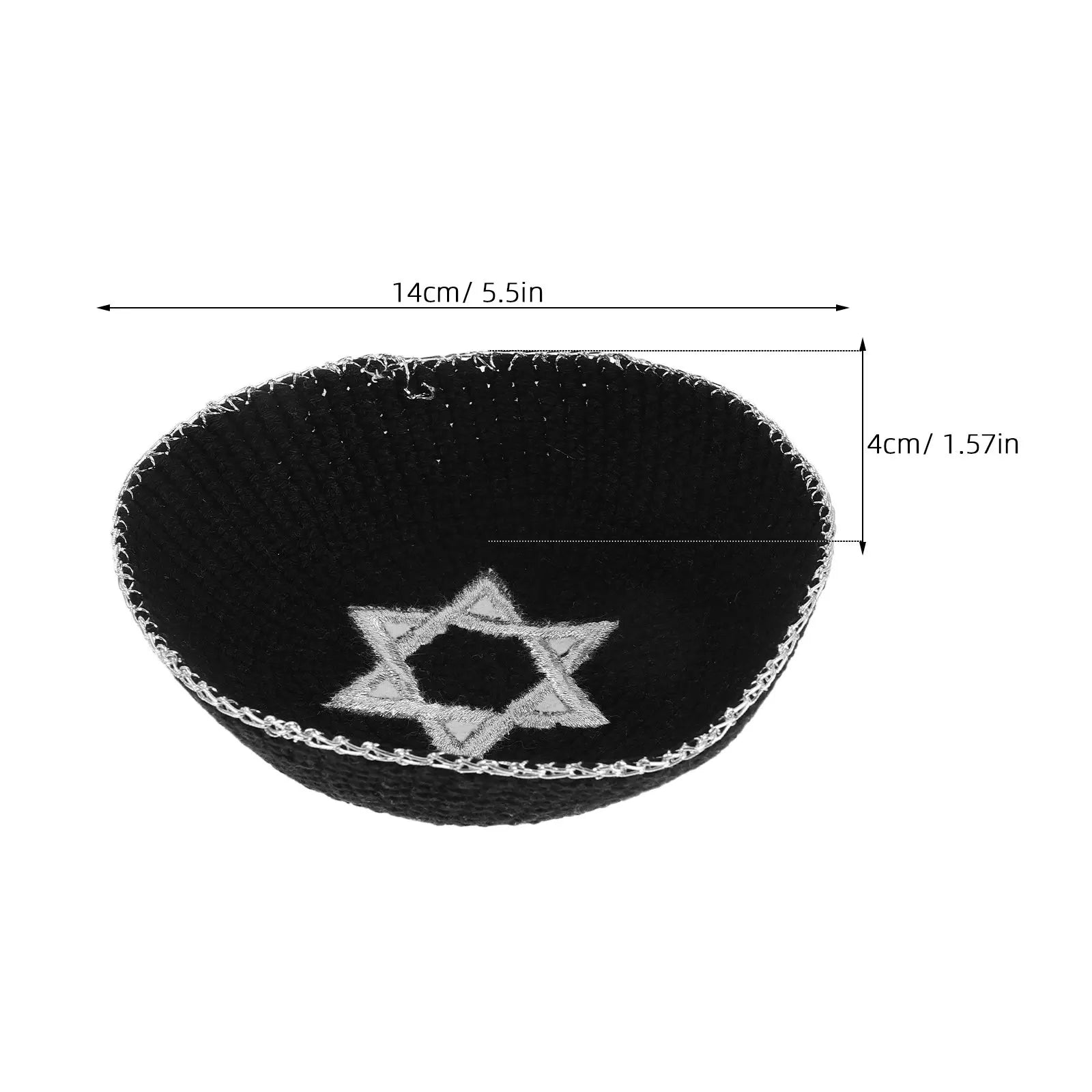 Jewish Kippah Hat of David Embroidered Skullcap Traditional Worship Prayer Holiday Shabbat Yarmulke Men Religious