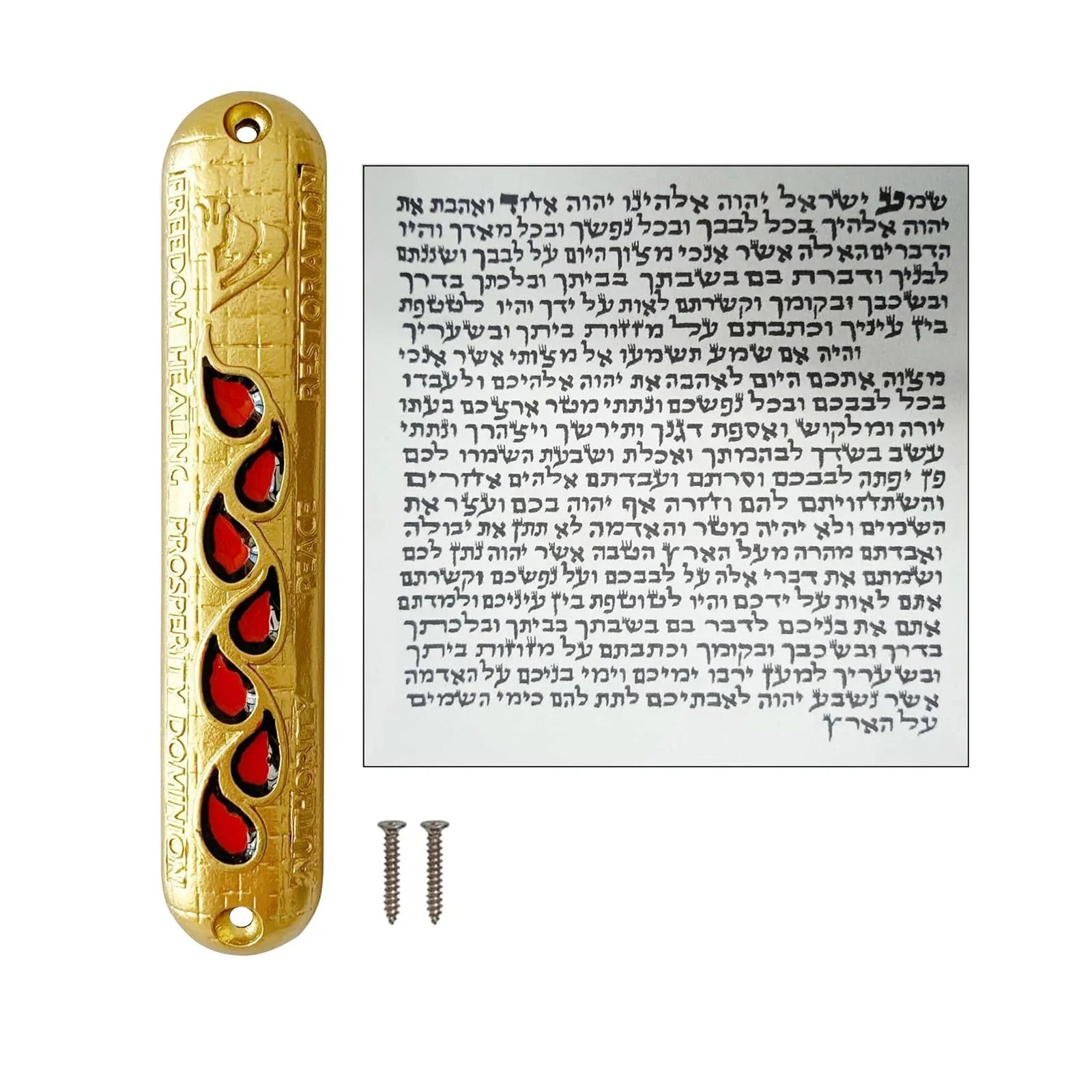 Hand Painted Door Mezuzah Ornament with Screw Zinc Alloy Jewish Mezuzah Case Cover Delicate Embellished Door Wall Hanukkah Decor