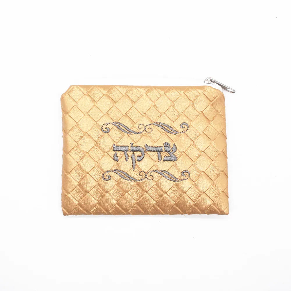 Jewish Mini Wallet Bag Women Men Coin Purse Pu Hebrew Embroidery