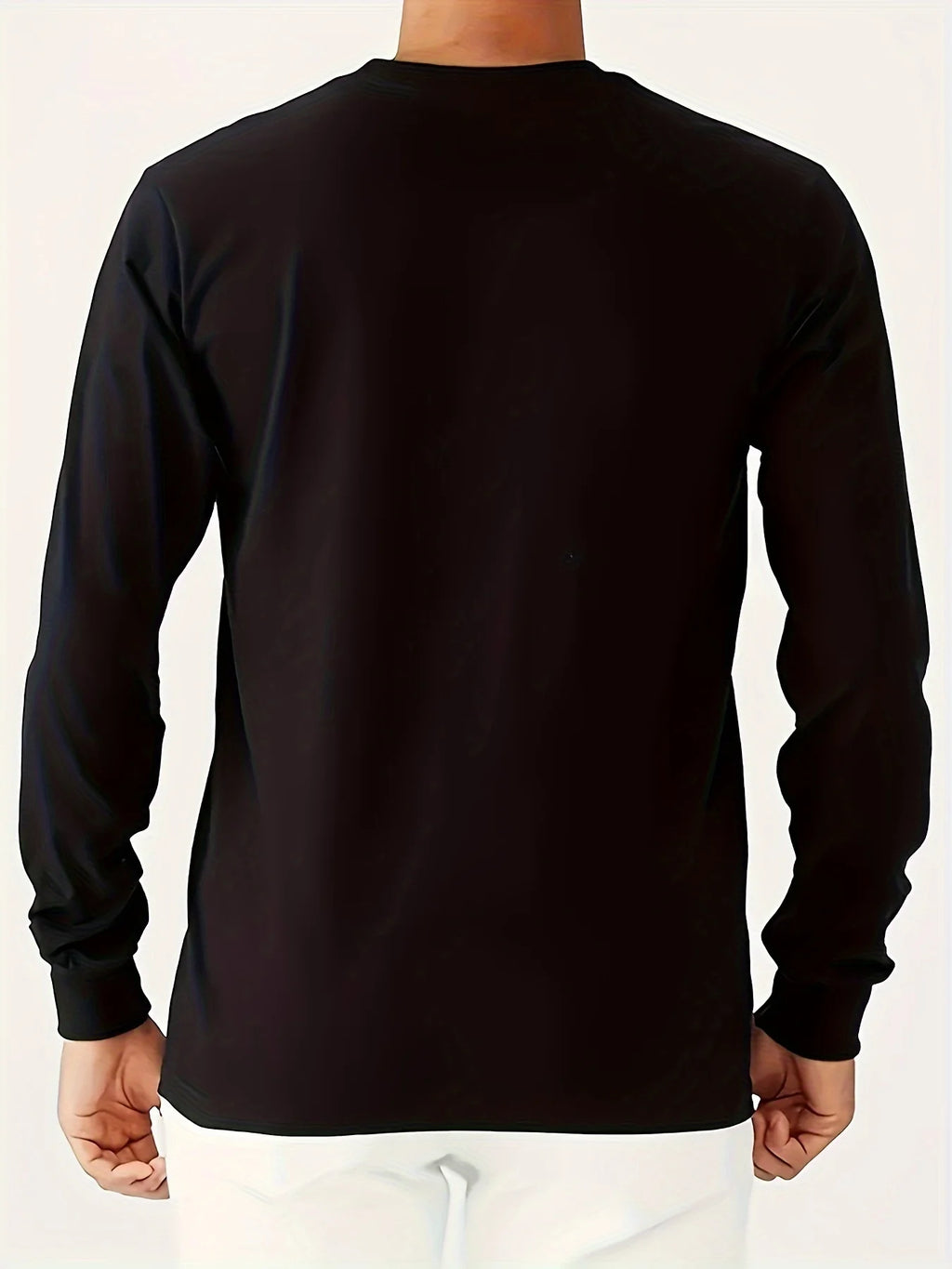 100% Pure Cotton Men's Long Sleeved Round Neck Loose Inspirational PSALMS 91 Printed Autumn and Winter Casual Versatile T-Shirt