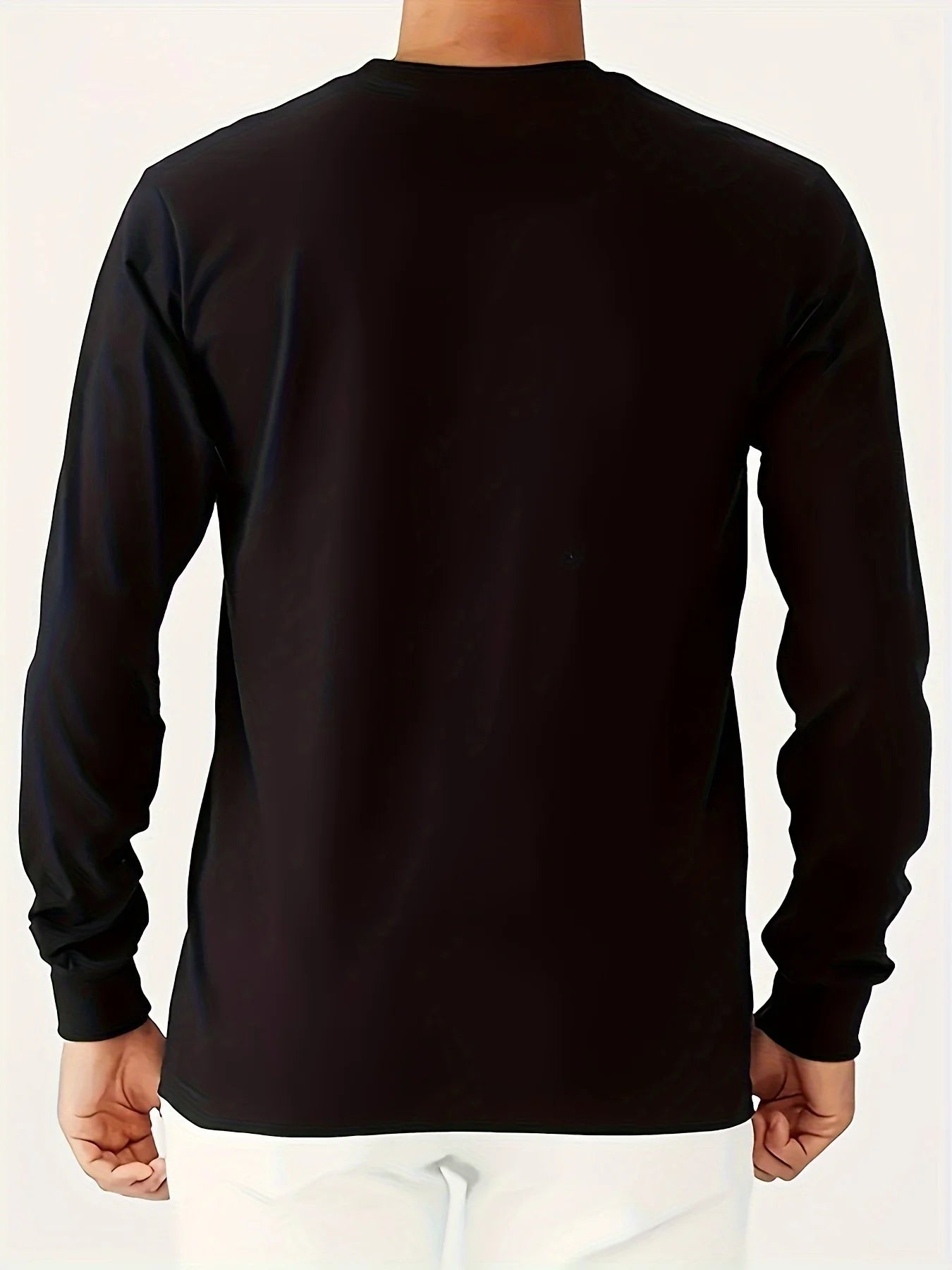 100% Pure Cotton Men's Long Sleeved Round Neck Loose Inspirational PSALMS 91 Printed Autumn and Winter Casual Versatile T-Shirt