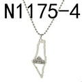 Jewish Israel Country Map Stainless Steel Gold Color Pendant Necklace For Men Women Arabic Choker Chain Amulet Jewelry Gift