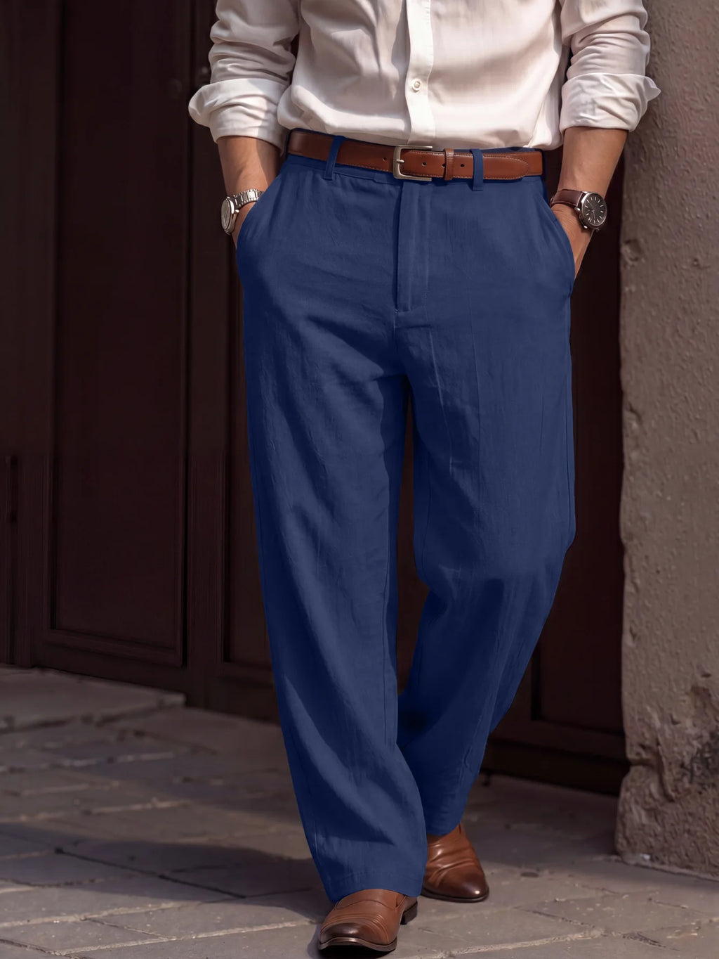 Men linen Pants 2026 Spring and Autumn New American Linen Pants Simple Cotton Blended Solid Color Versatile Casual Pants for Men