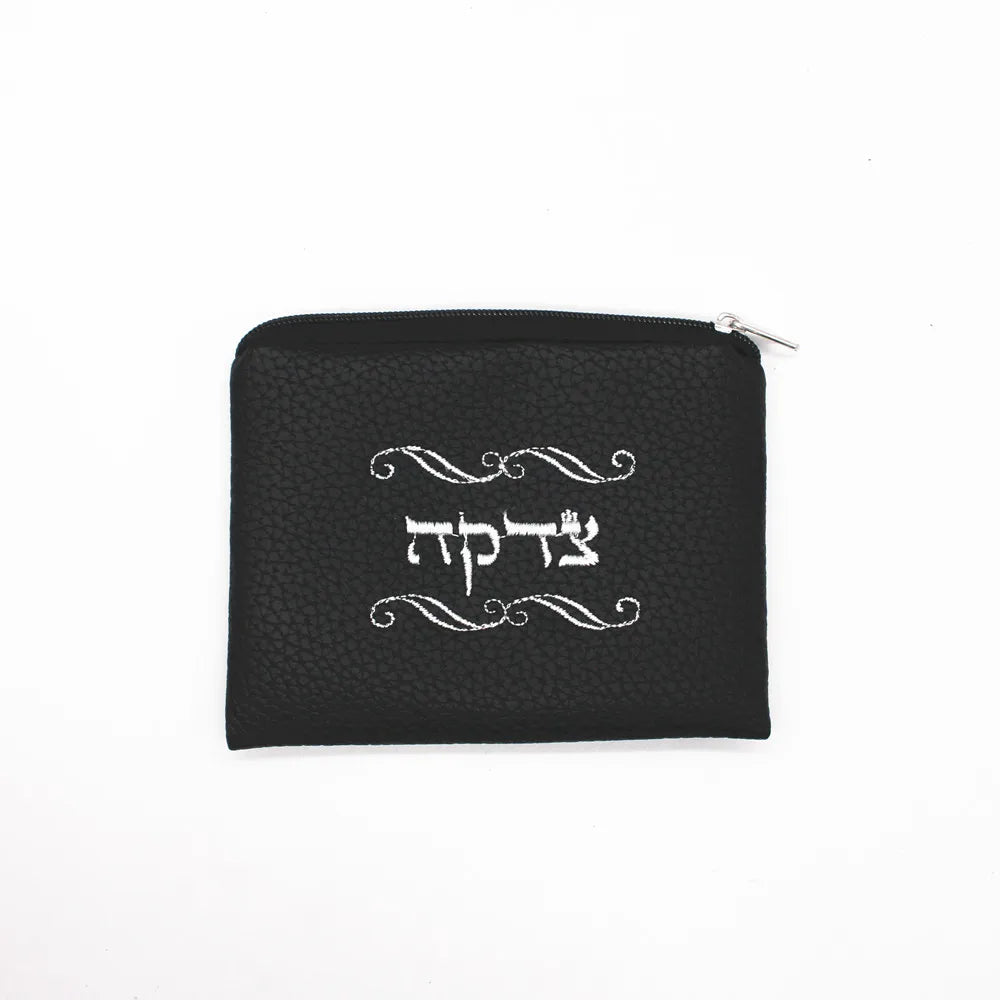Jewish Mini Wallet Bag Women Men Coin Purse Pu Hebrew Embroidery