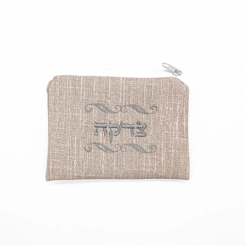 Jewish Mini Wallet Bag Women Men Coin Purse Pu Hebrew Embroidery