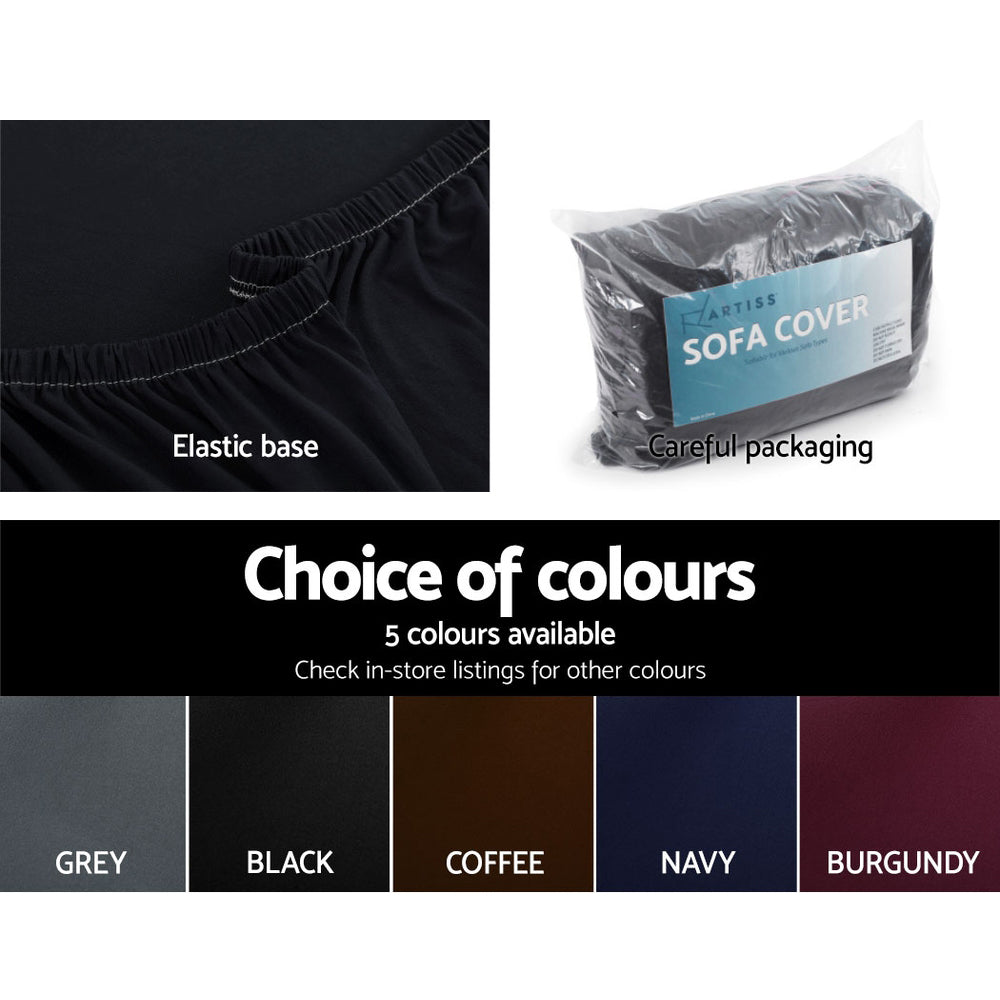 NNEDSZ Sofa Cover Elastic Stretchable Couch Covers Black 3 Seater