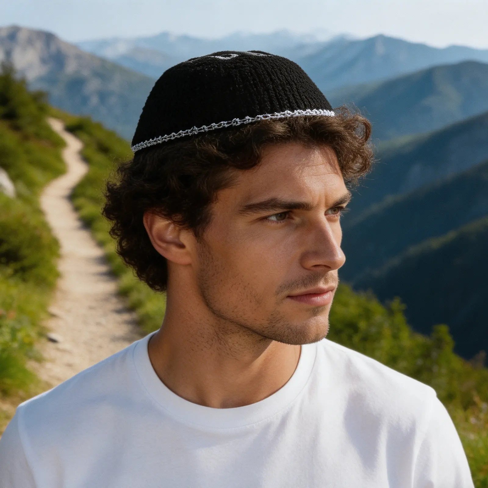 Jewish Kippah Hat of David Embroidered Skullcap Traditional Worship Prayer Holiday Shabbat Yarmulke Men Religious
