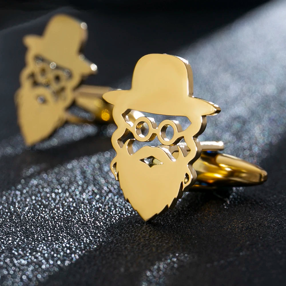 Jewish Priests Rabbi Portrait Cufflinks Stainless Steel Men's Cufflinks for Shirts Retro Judaism Religion Jewelry Wedding Gifts