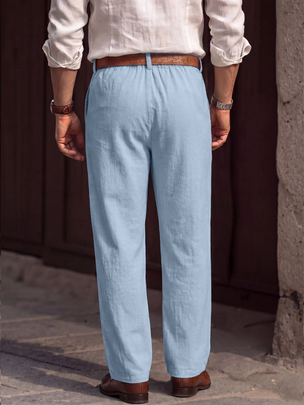 Men linen Pants 2026 Spring and Autumn New American Linen Pants Simple Cotton Blended Solid Color Versatile Casual Pants for Men