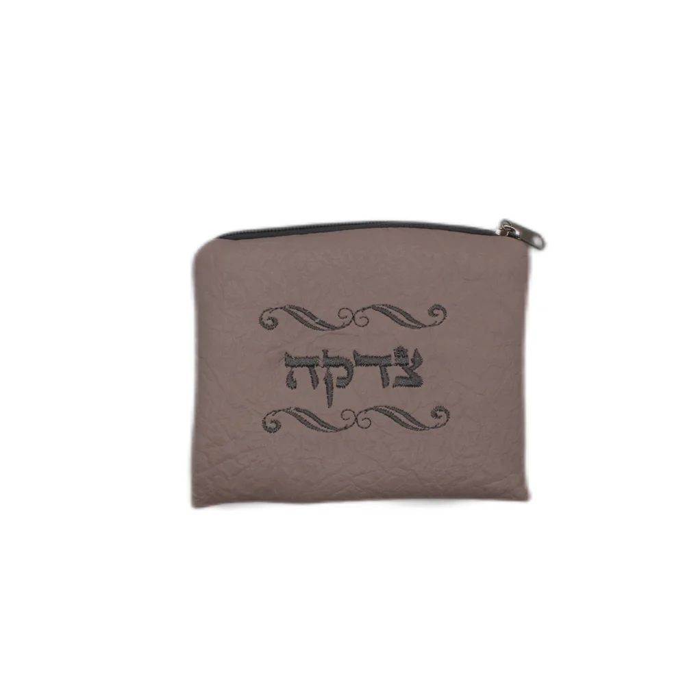 Jewish Mini Wallet Bag Women Men Coin Purse Pu Hebrew Embroidery