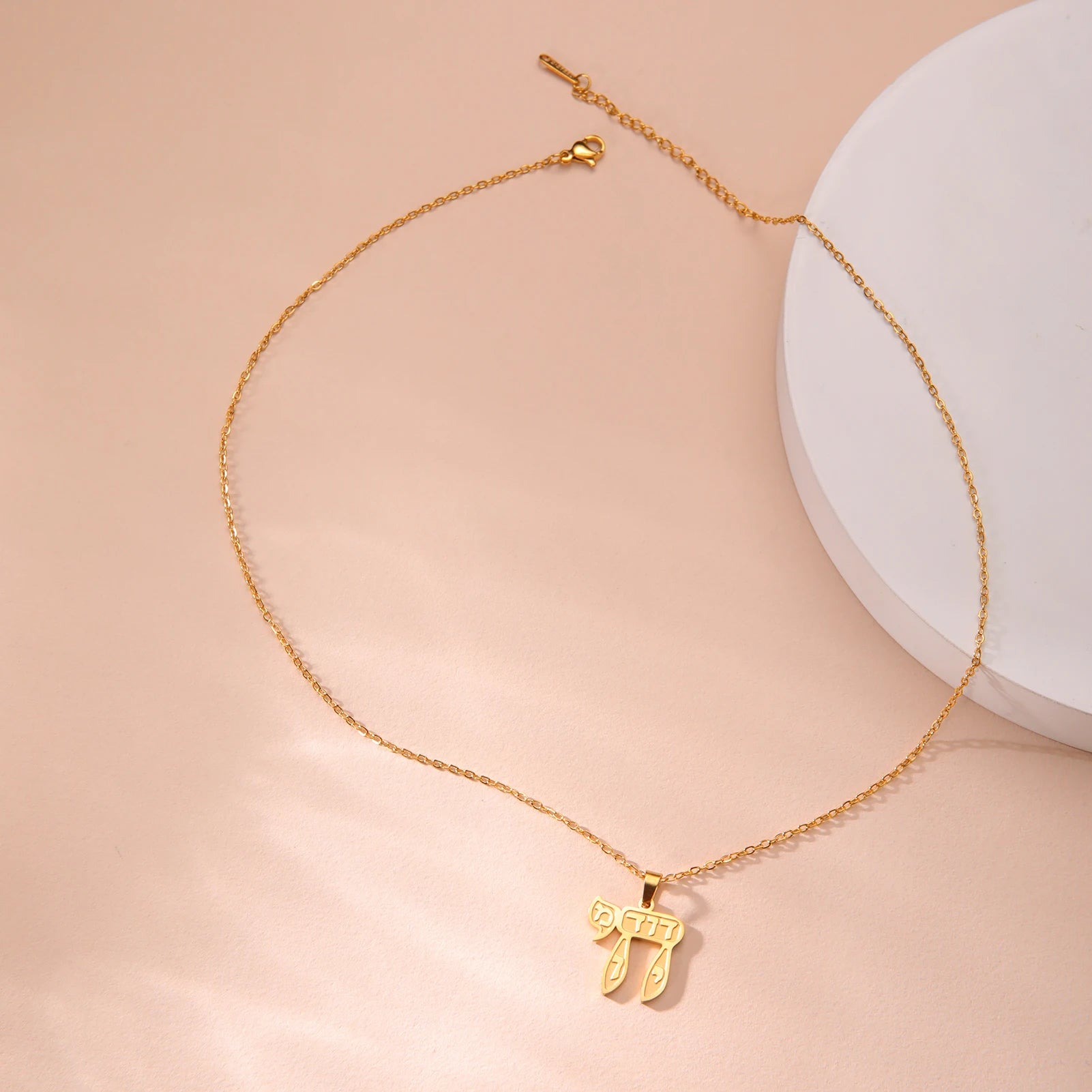 LIKGREAT Jewish Hebrew Letter Chai Pendant Necklace Stainless Steel Judaica Amulet Jewelry Gifts Religious Charms for Women Men