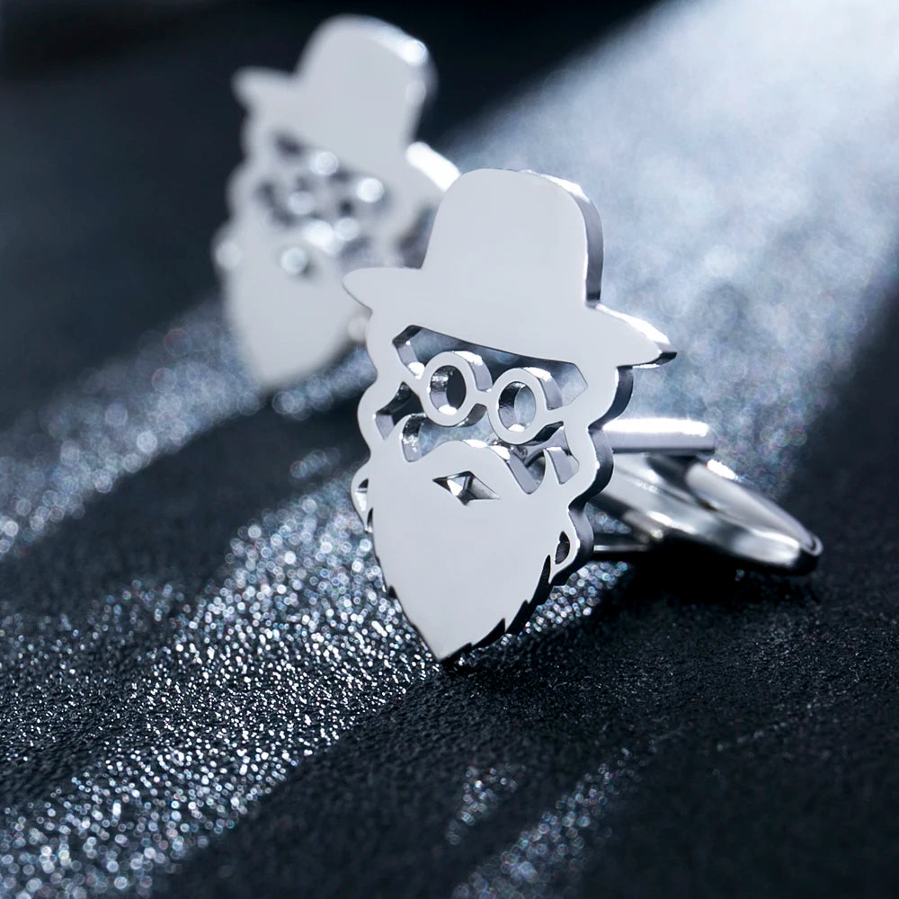 Jewish Priests Rabbi Portrait Cufflinks Stainless Steel Men's Cufflinks for Shirts Retro Judaism Religion Jewelry Wedding Gifts