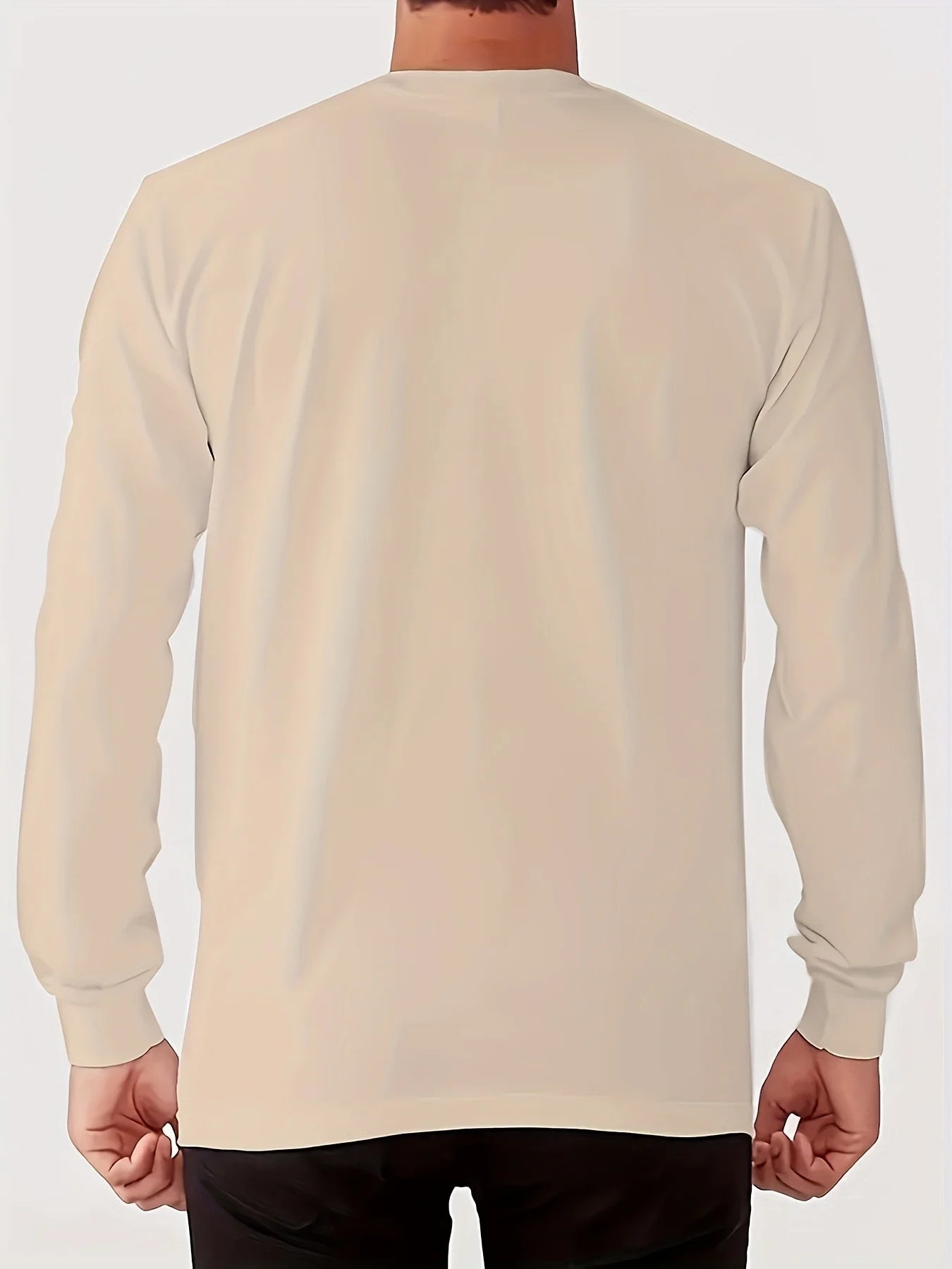 100% Pure Cotton Men's Long Sleeved Round Neck Loose Inspirational PSALMS 91 Printed Autumn and Winter Casual Versatile T-Shirt