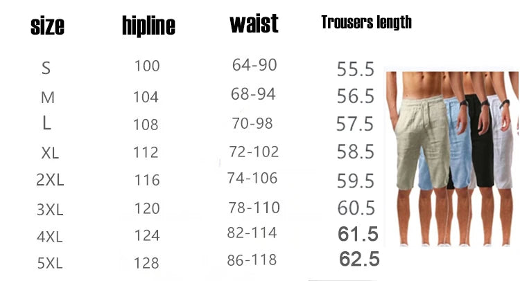 2025 New Men's Linen Pants Sweatwear Solid Color Breathable Trousers Cotton Fitness Lightweight Casual Summer Men Beach Pants
