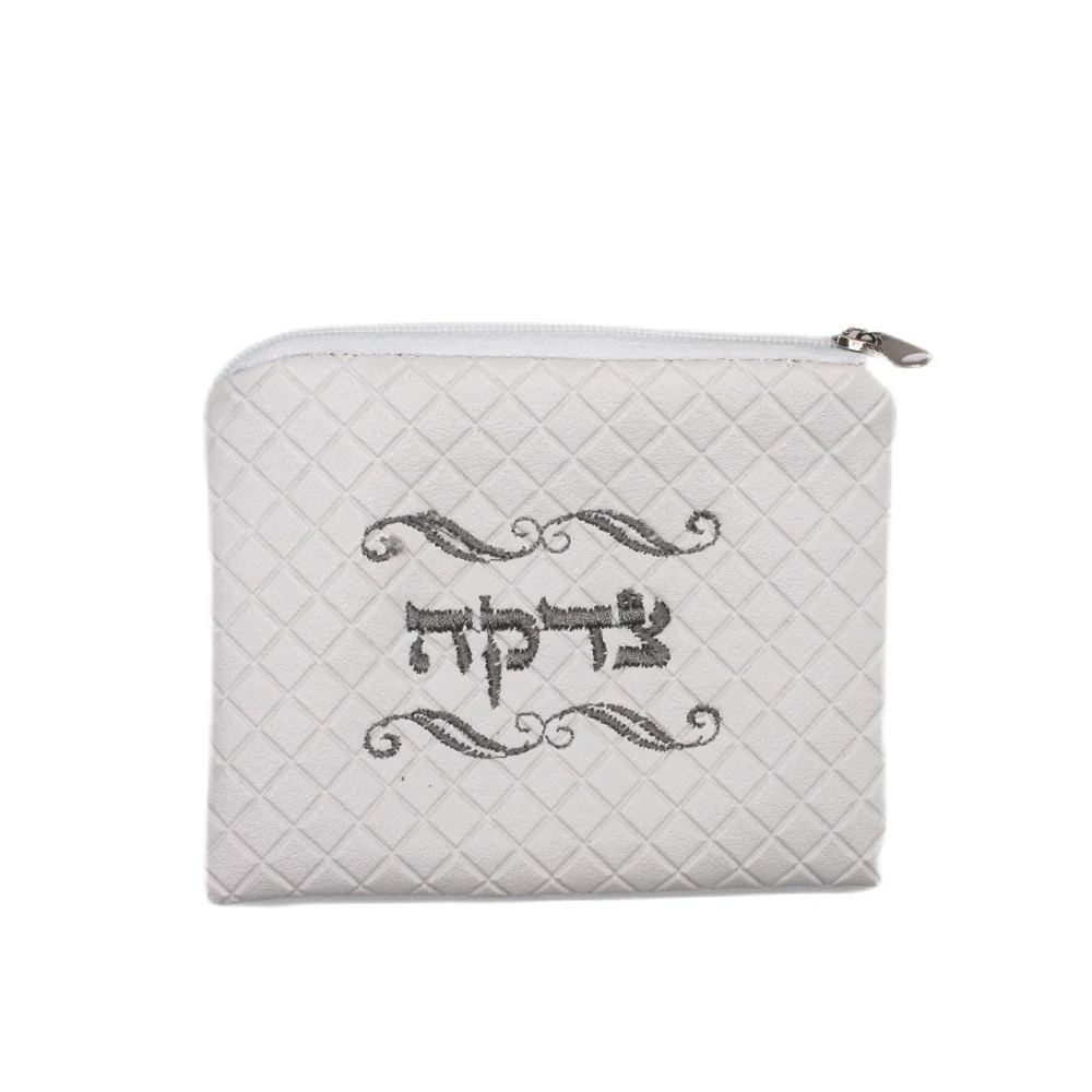 Jewish Mini Wallet Bag Women Men Coin Purse Pu Hebrew Embroidery