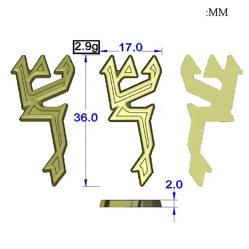 Hebrew Shin for Mezuzah Hebrew Letter 5pcs A Set Silver Mezuzah Shin for Mezuzah Case Metal Israel Judaism Shin Jewish Gift