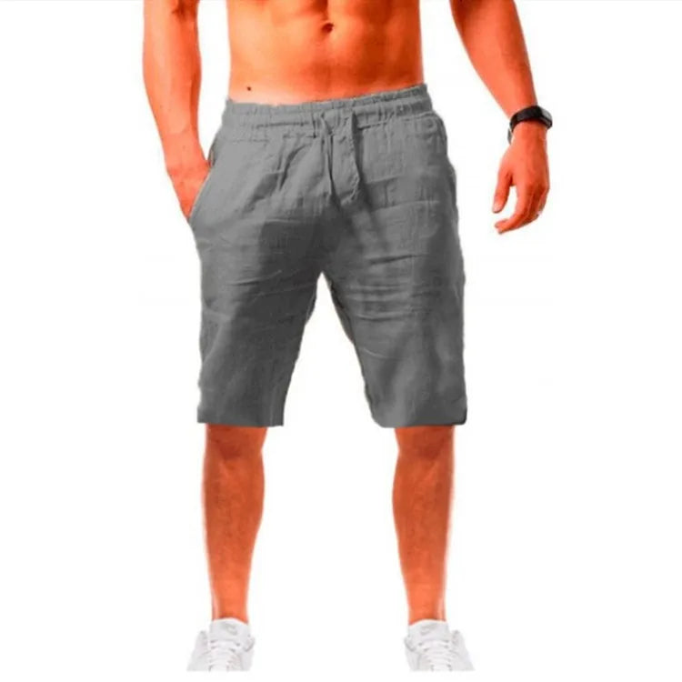 2025 New Men's Linen Pants Sweatwear Solid Color Breathable Trousers Cotton Fitness Lightweight Casual Summer Men Beach Pants
