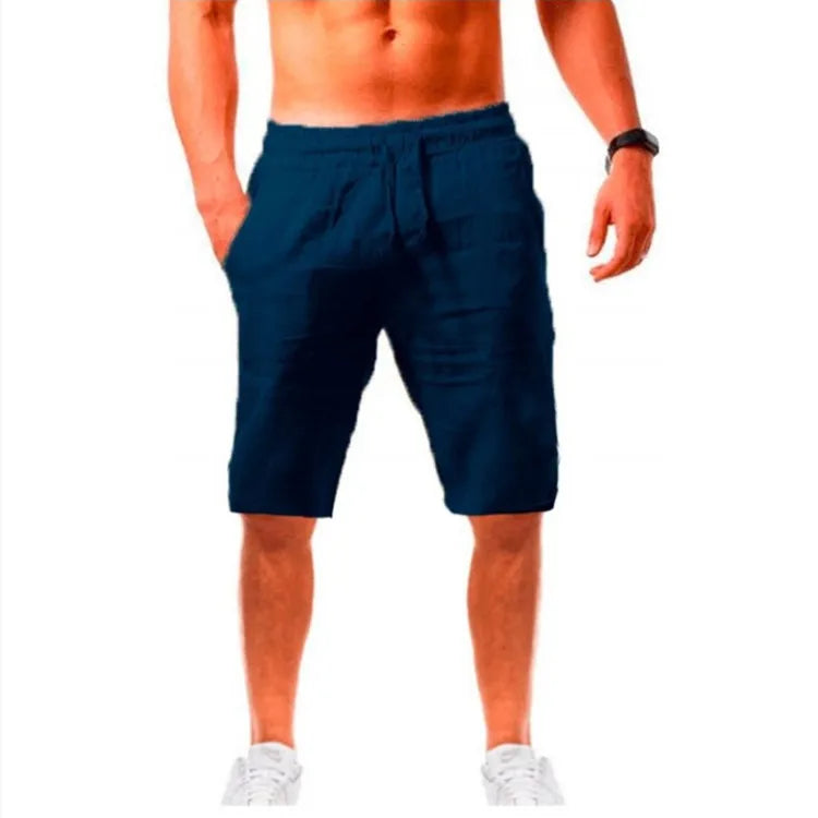 2025 New Men's Linen Pants Sweatwear Solid Color Breathable Trousers Cotton Fitness Lightweight Casual Summer Men Beach Pants