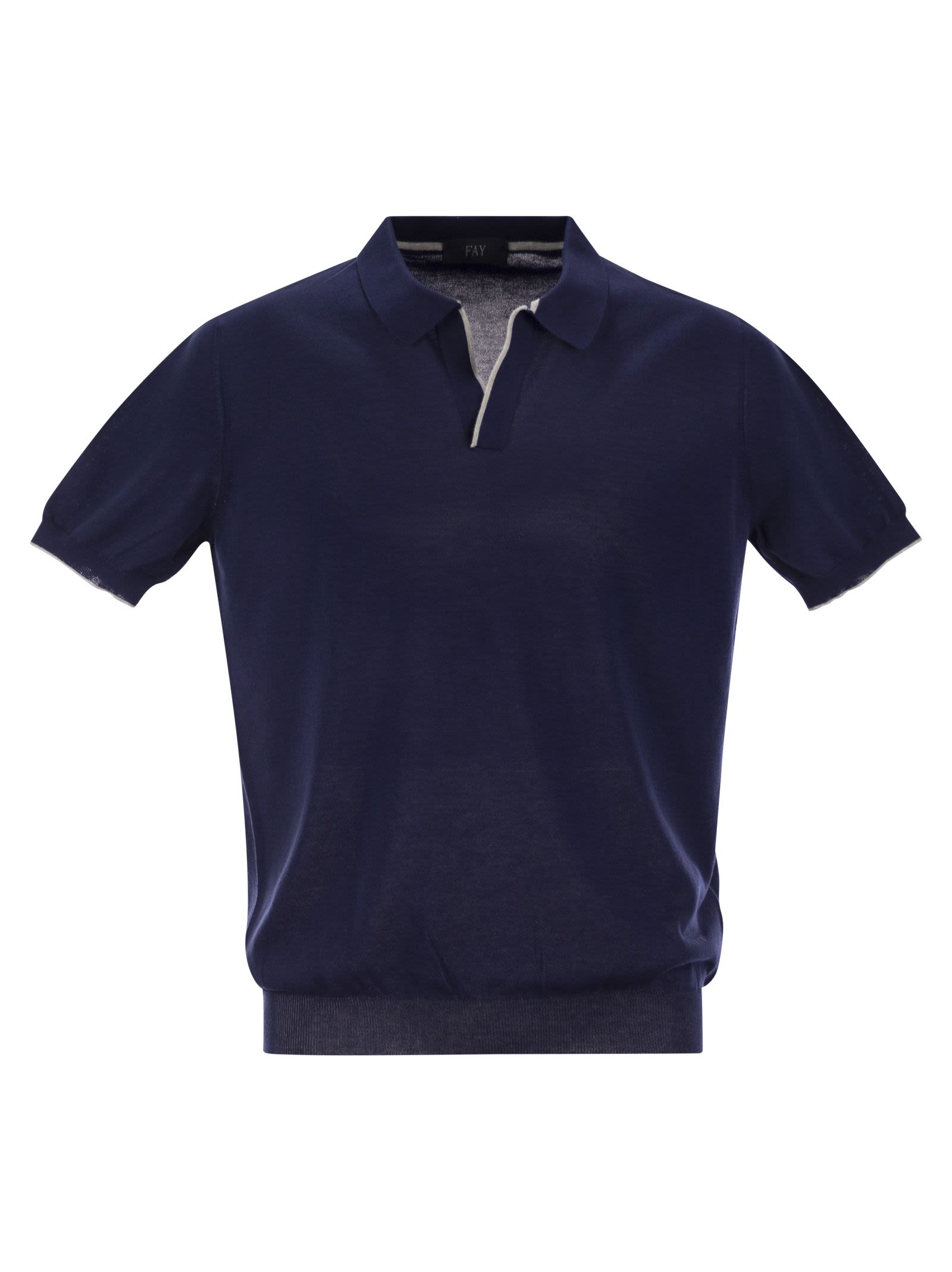 Fay Men Cotton Buttonless Polo Shirt
