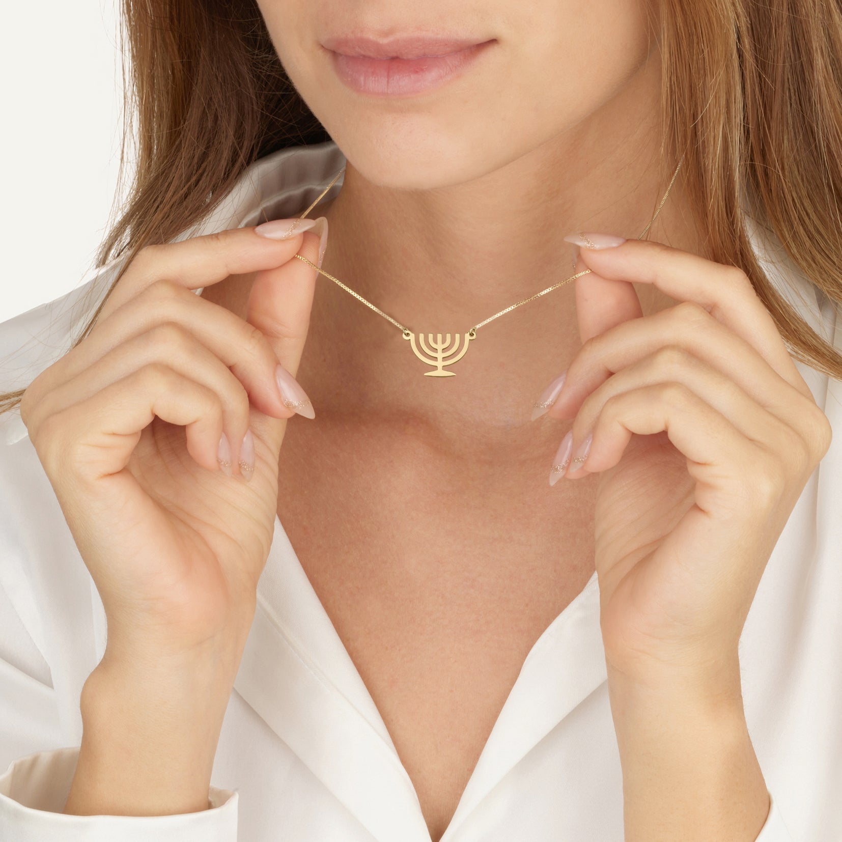 Jewish Menorah Necklace