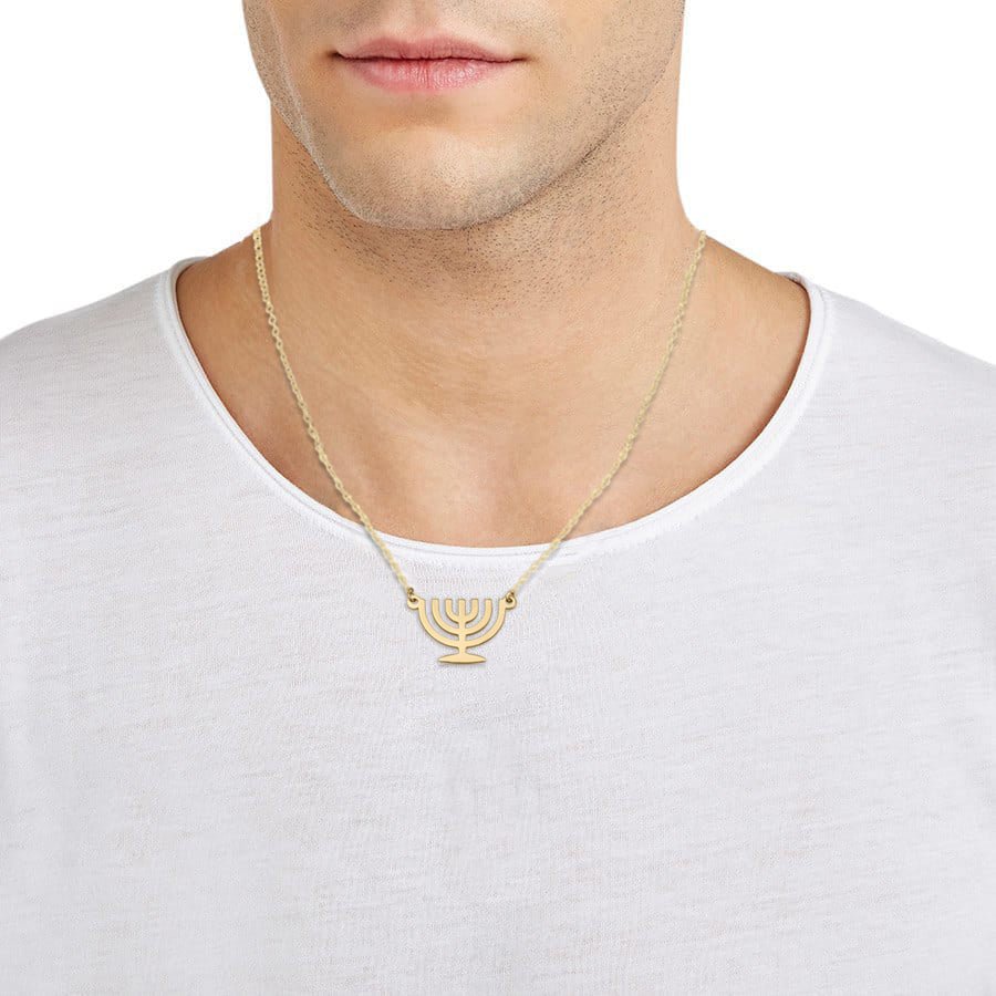 Jewish Menorah Necklace